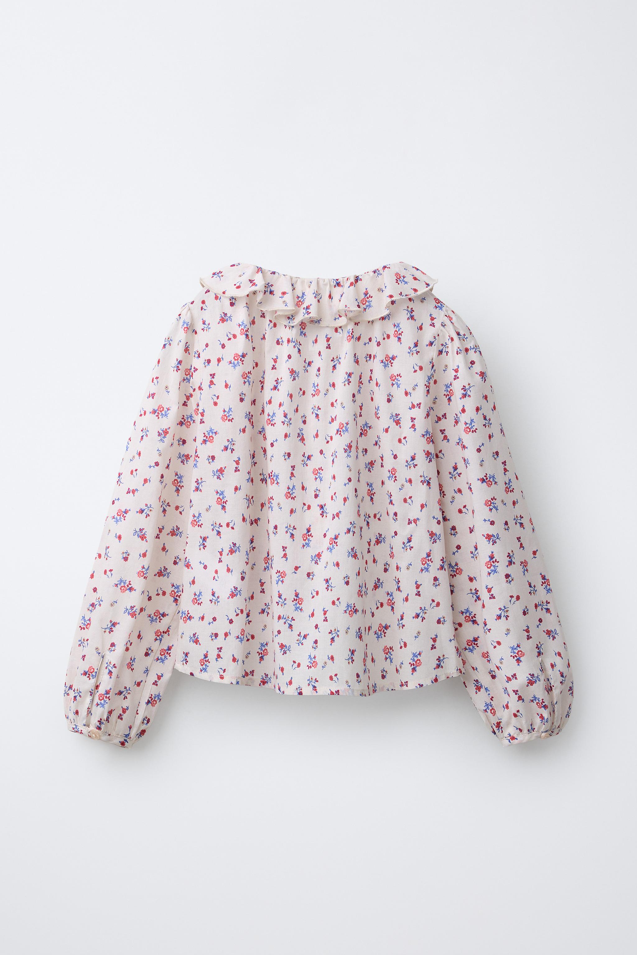 RUFFLED FLORAL SHIRT